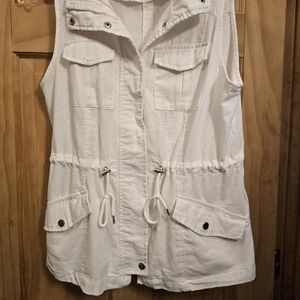 New Directions Small White Utility Vest